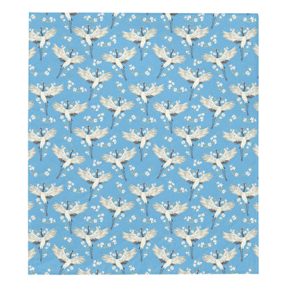 Crane Pattern Print Design 03 Premium Quilt