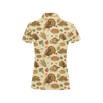 Turkey Pattern Print Design 02 Women's Polo Shirt