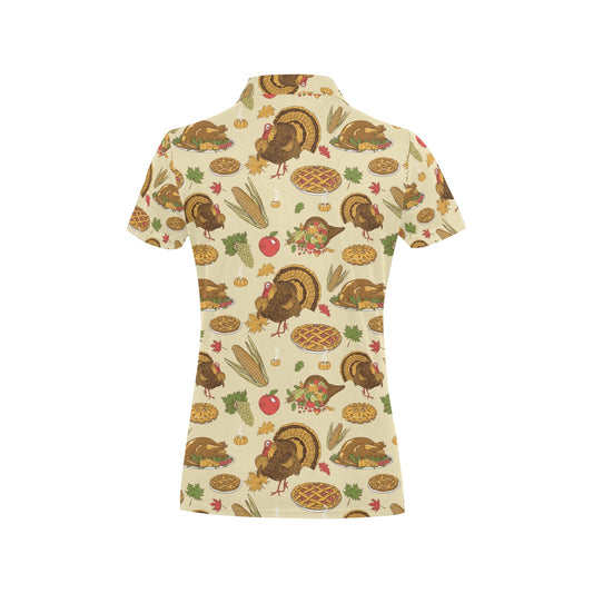 Turkey Pattern Print Design 02 Women's Polo Shirt