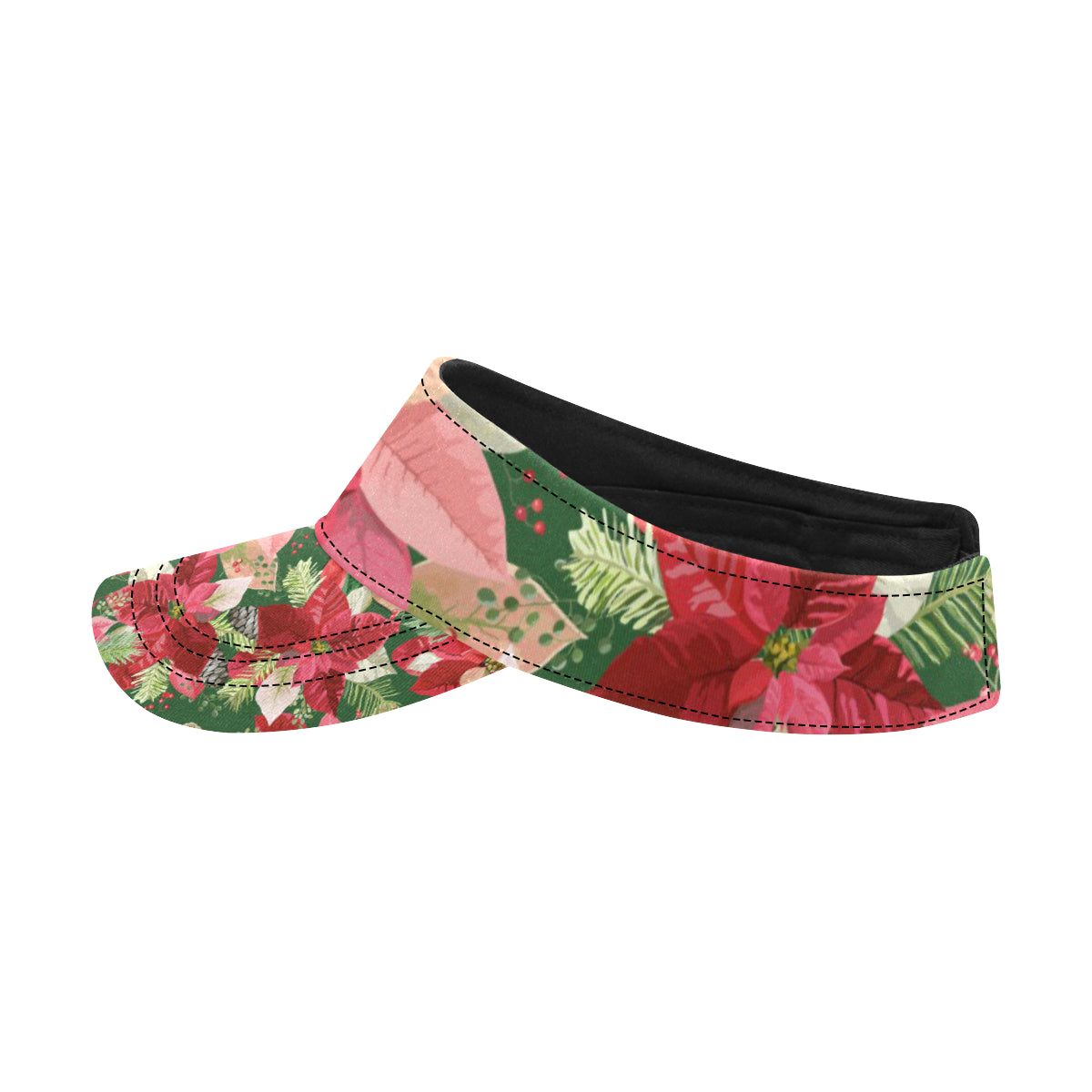 Poinsettia Pattern Print Design POT03 Unisex Sun Visor