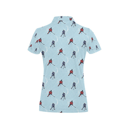 Hockey Player Print Design LKS302 Women's Polo Shirt