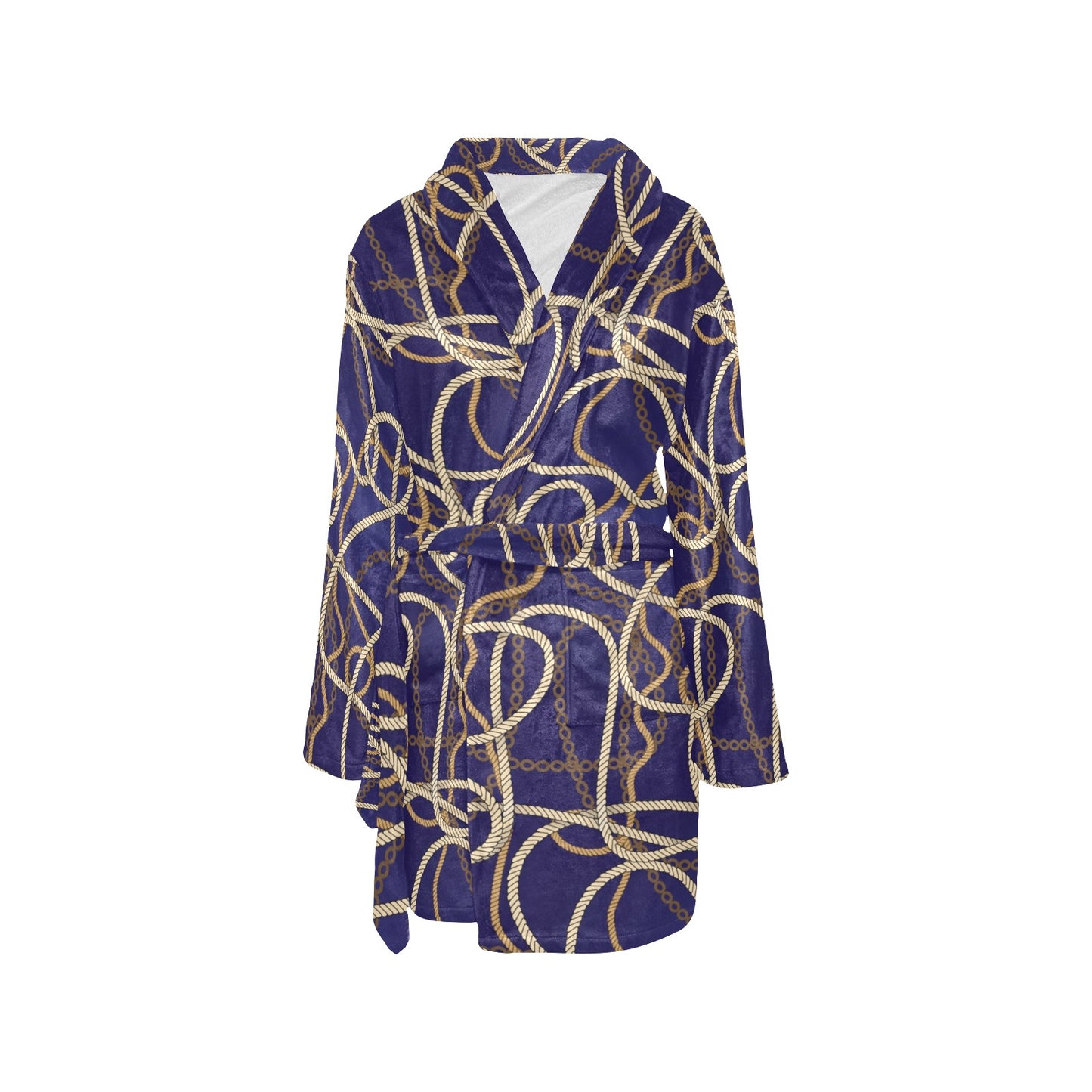 Rope Pattern Print Design A01 Women's Fleece Robe