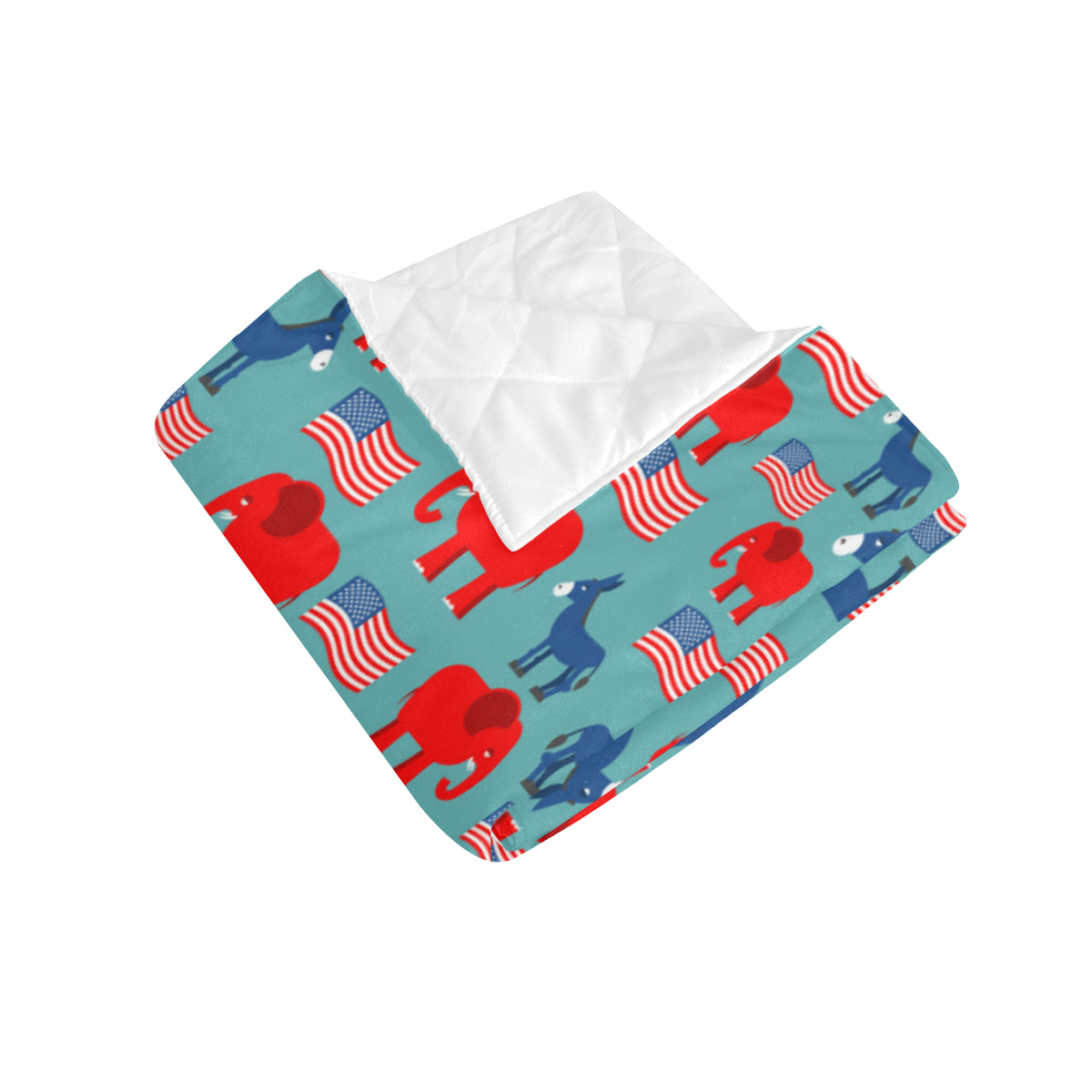 Donkey Red Elephant Pattern Print Design 03 Premium Quilt