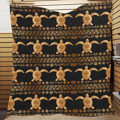 Tribal Sea turtle Polynesian Hawaiian Premium Quilt