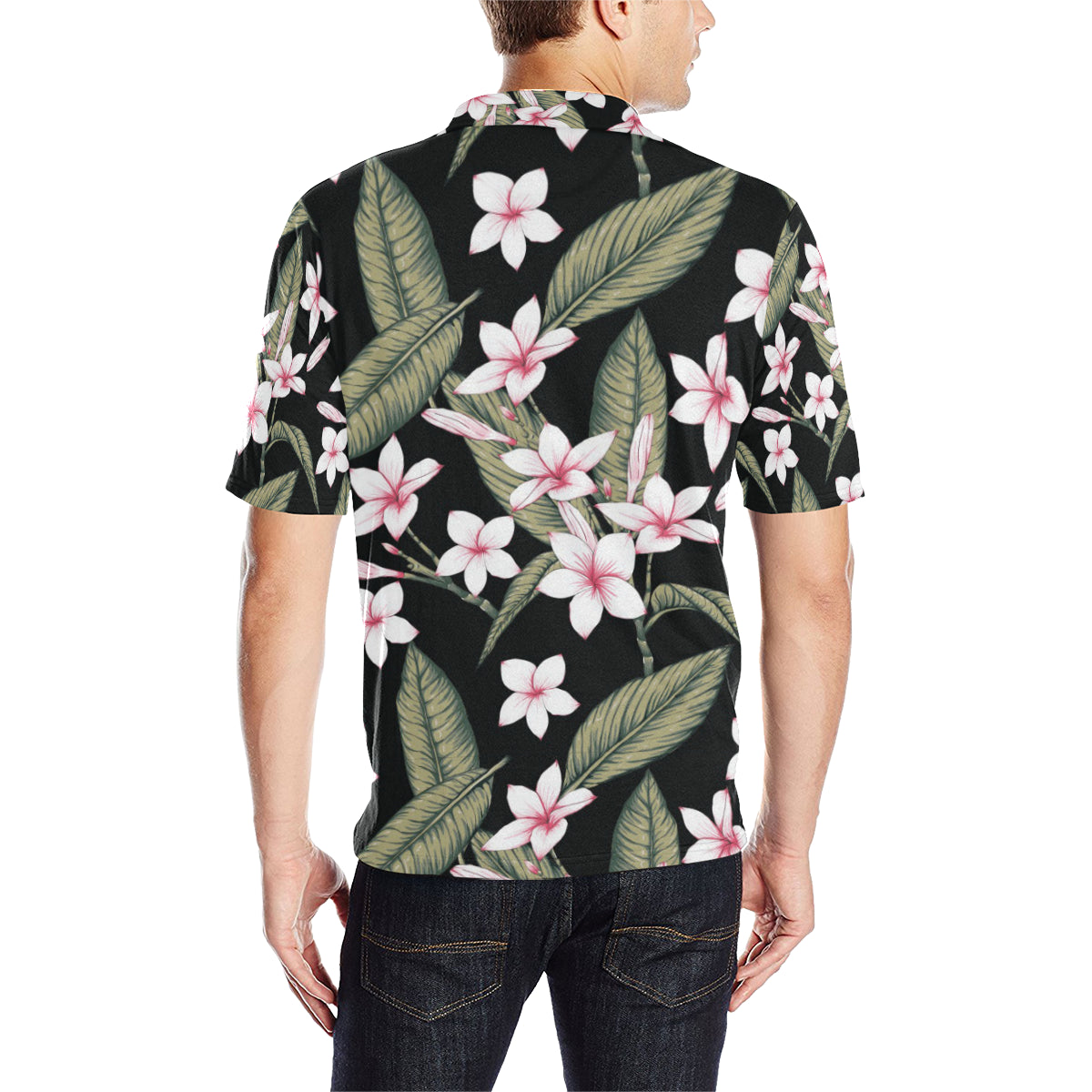 Plumeria Pattern Print Design PM021 Men Polo Shirt