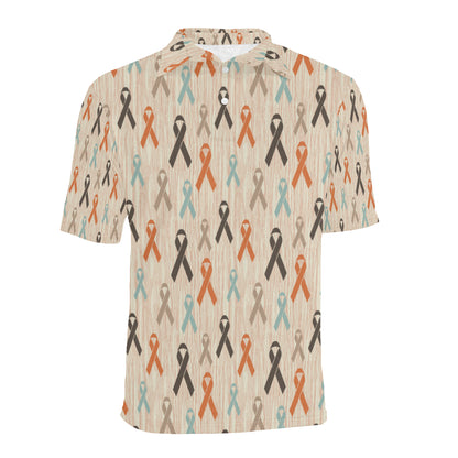 Cancer Awareness Pattern Print Design 01 Men Polo Shirt
