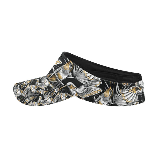 Hummingbird Gold Design Themed Print Unisex Sun Visor