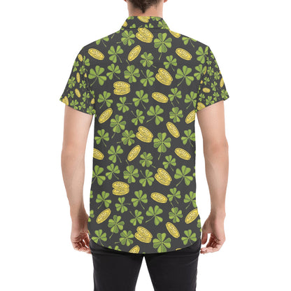 St Patricks Day Print Design LKS305 Men Short Sleeve Button Up Shirt