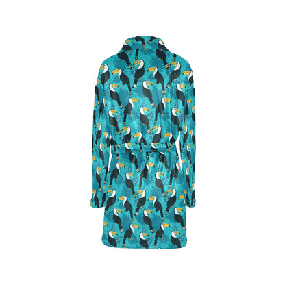 Toucan Parrot Pattern Print Women's Fleece Robe