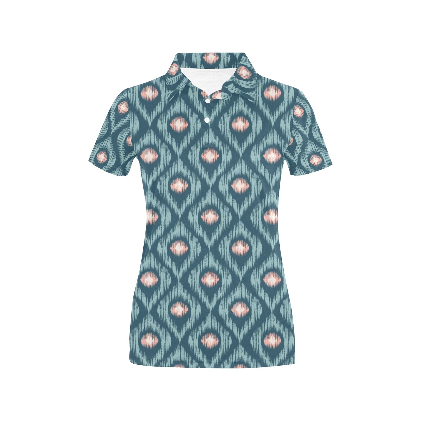 Ikat Print Design LKS402 Women's Polo Shirt