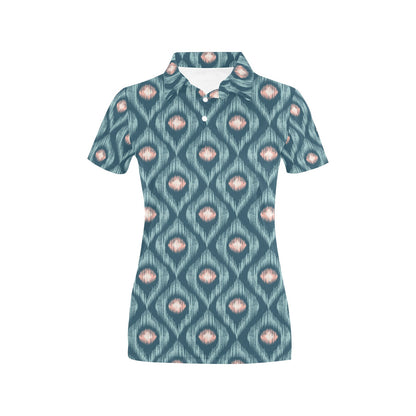 Ikat Print Design LKS402 Women's Polo Shirt