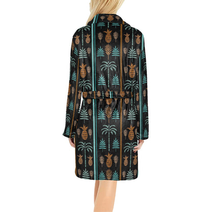 Hawaiian Themed Pattern Print Design H023 Women's Fleece Robe