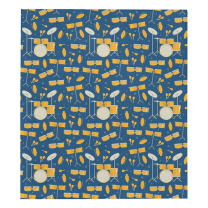 Drum Set Pattern Print Design 03 Premium Quilt