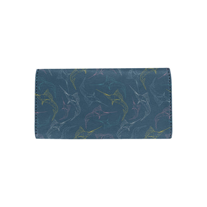 Swordfish Pattern Print Design 02 Women's Trifold Wallet