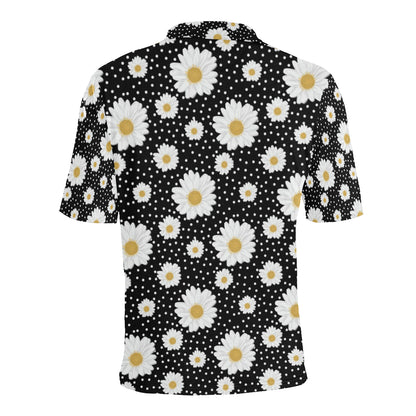 Daisy Pattern Print Design DS02 Men Polo Shirt