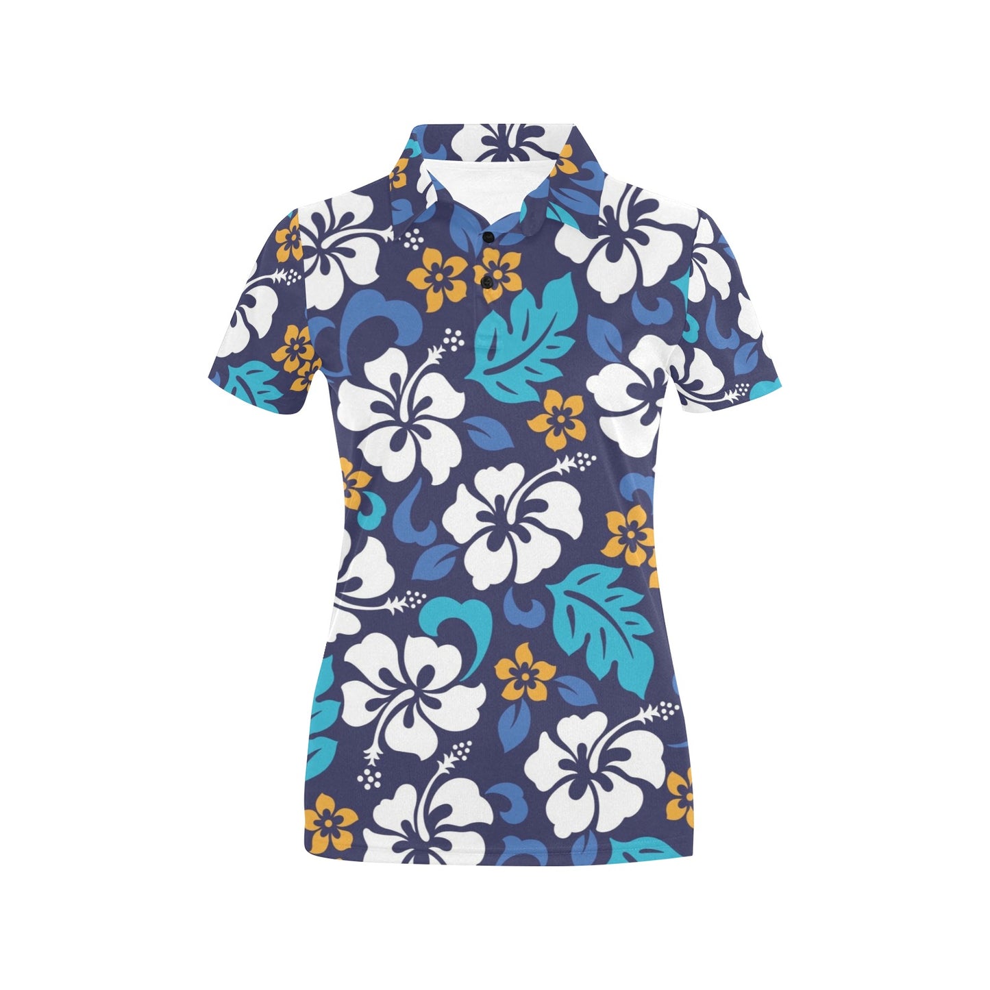 Hibiscus Pattern Print Design HB030 Women's Polo Shirt