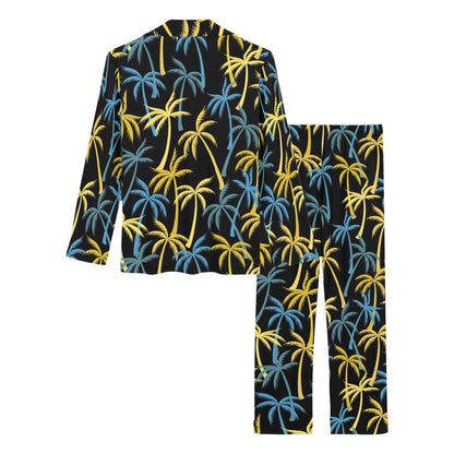 Palm Tree Pattern Women's Long Pajama Set