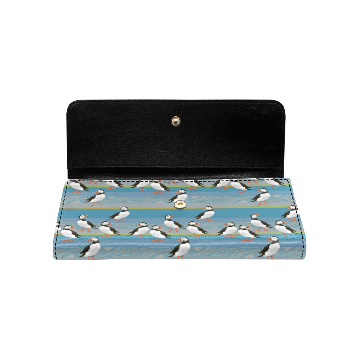 Puffin Pattern Print Design A01 Women's Trifold Wallet