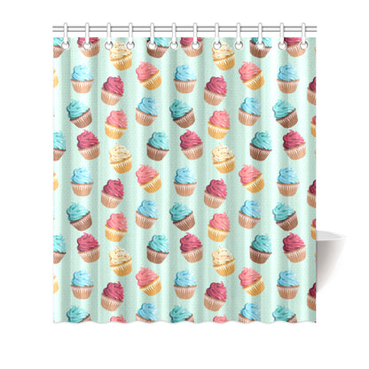 Cupcake Pattern Print Design 01 Shower Curtain