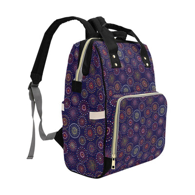 Firework Flower Style Print Design LKS302 Diaper Bag Backpack