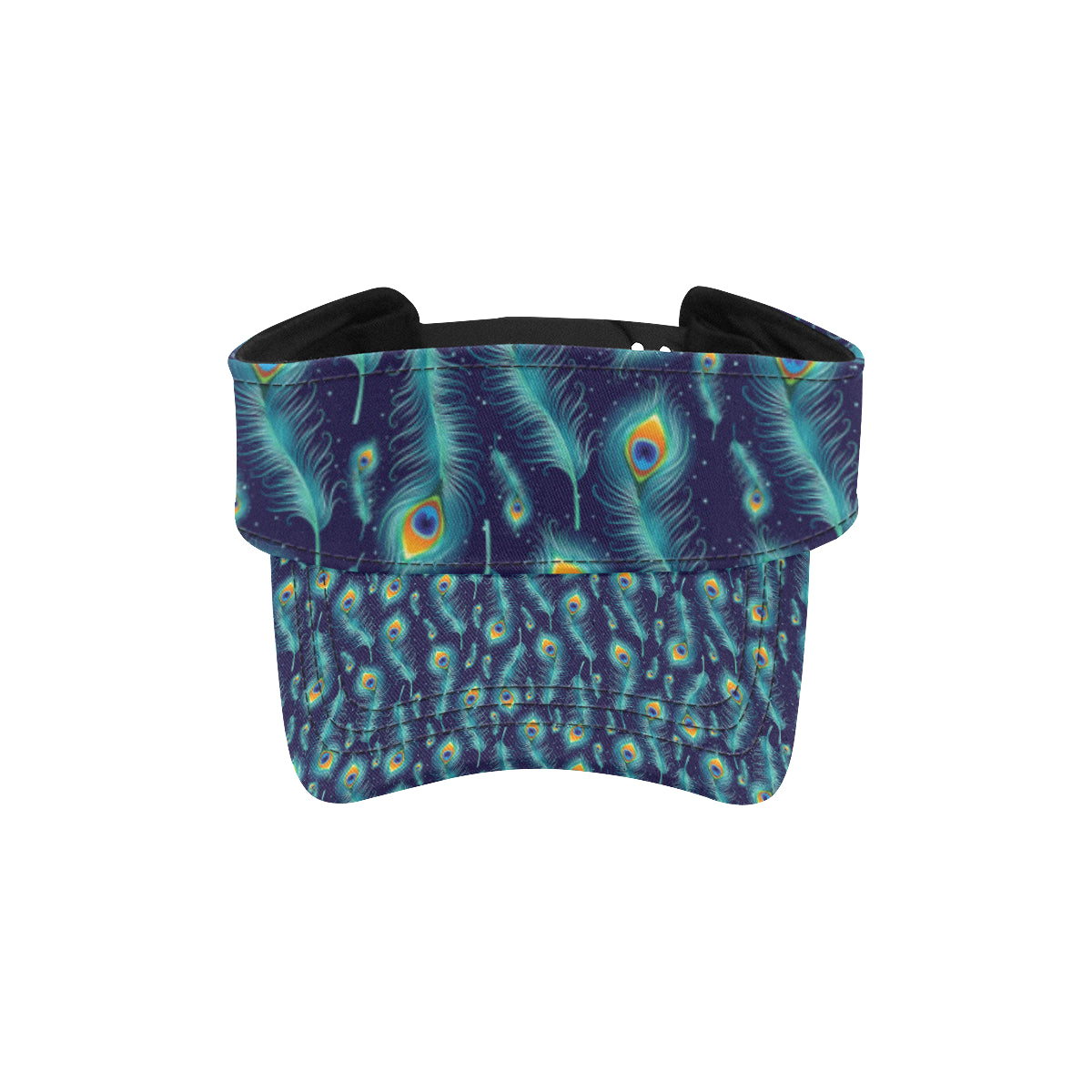 Peacock Feather Blue Design Print Unisex Sun Visor