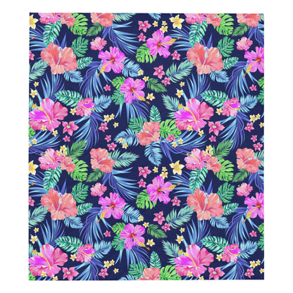 Neon Hibiscus Pattern Print Design HB016 Premium Quilt