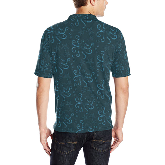 Octopus Pattern Print Design A05 Men Polo Shirt