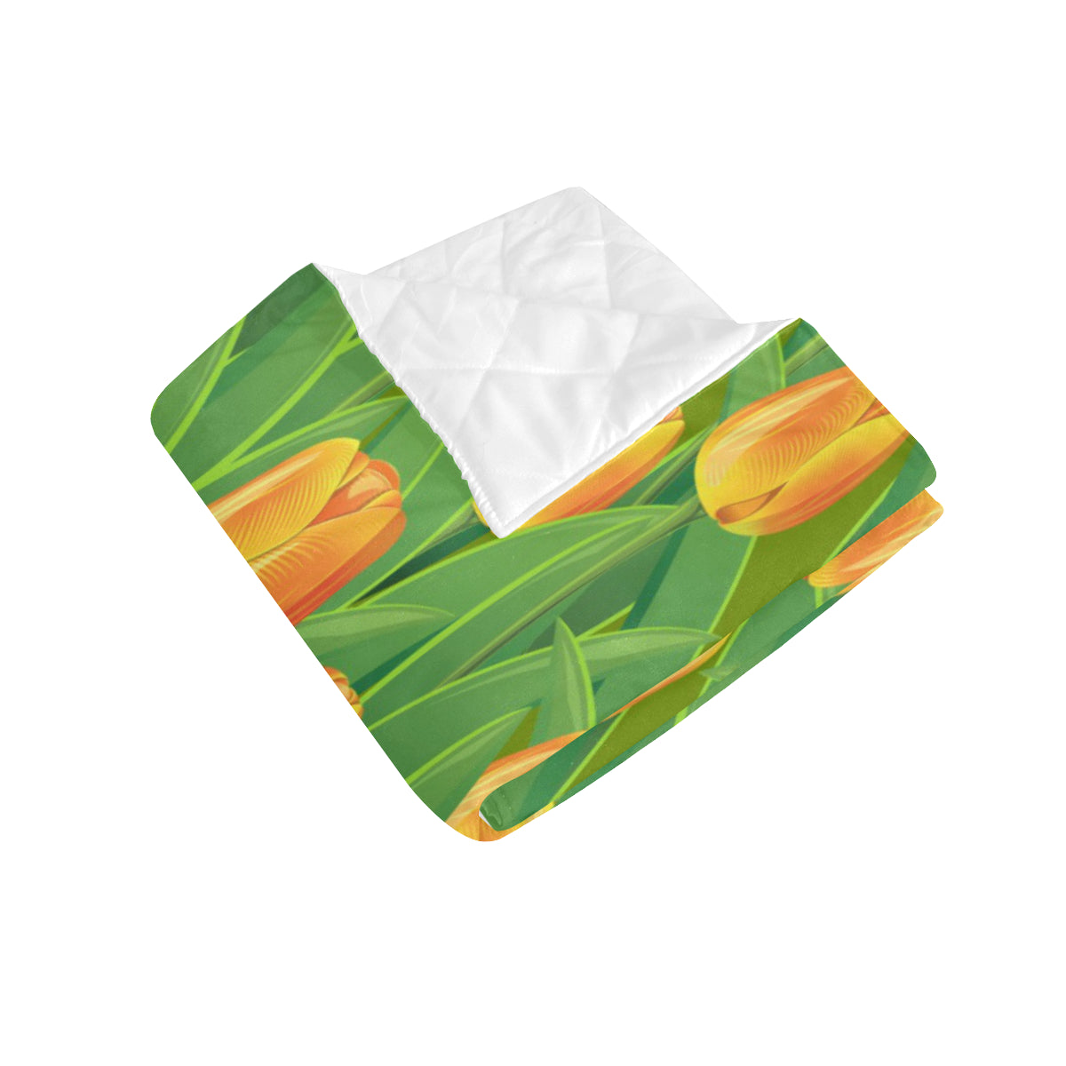 Tulip Orange Pattern Print Design TP07 Premium Quilt