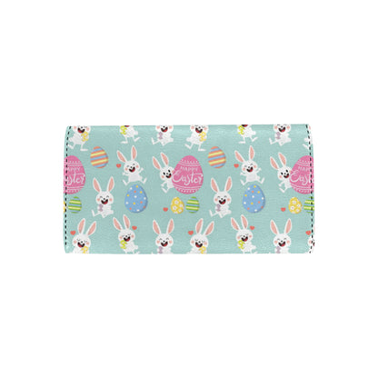 Easter Eggs Pattern Print Design RB014 Women's Trifold Wallet