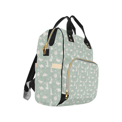 Bunny Pattern Print Design 03 Diaper Bag Backpack
