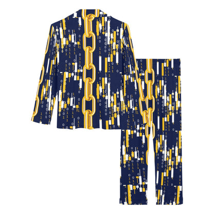 Cryptocurrency Chain Pattern Print Design 03 Women's Long Pajama Set