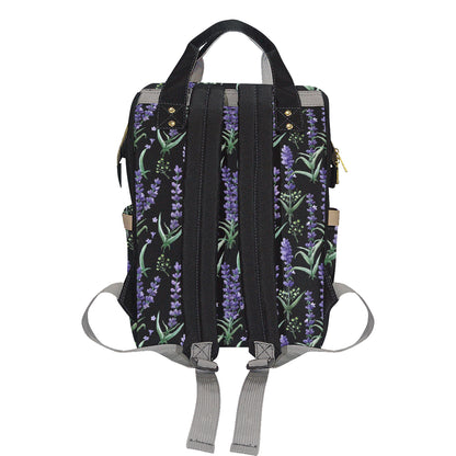 Lavender Pattern Print Design LV01 Diaper Bag Backpack