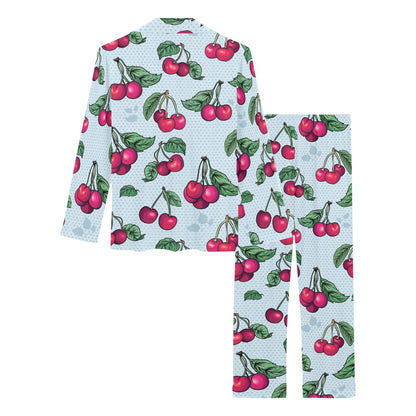 Cherry Pattern Print Design CH01 Women's Long Pajama Set