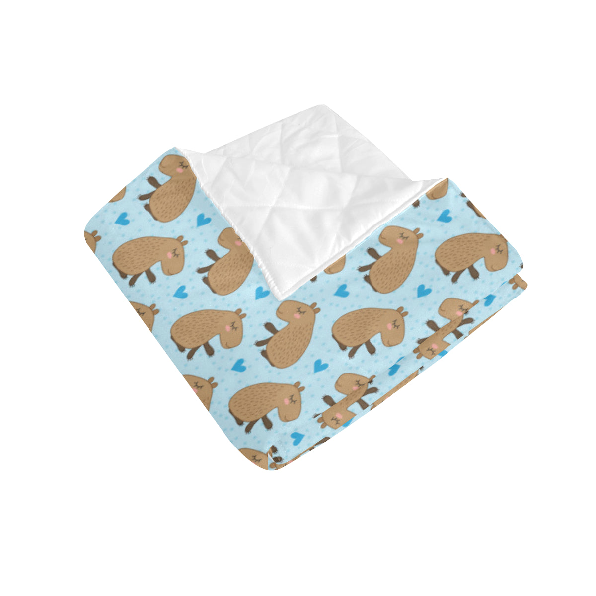 Capybara Pattern Print Design 01 Premium Quilt
