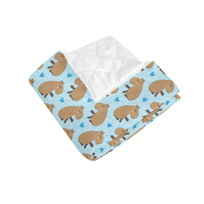 Capybara Pattern Print Design 01 Premium Quilt
