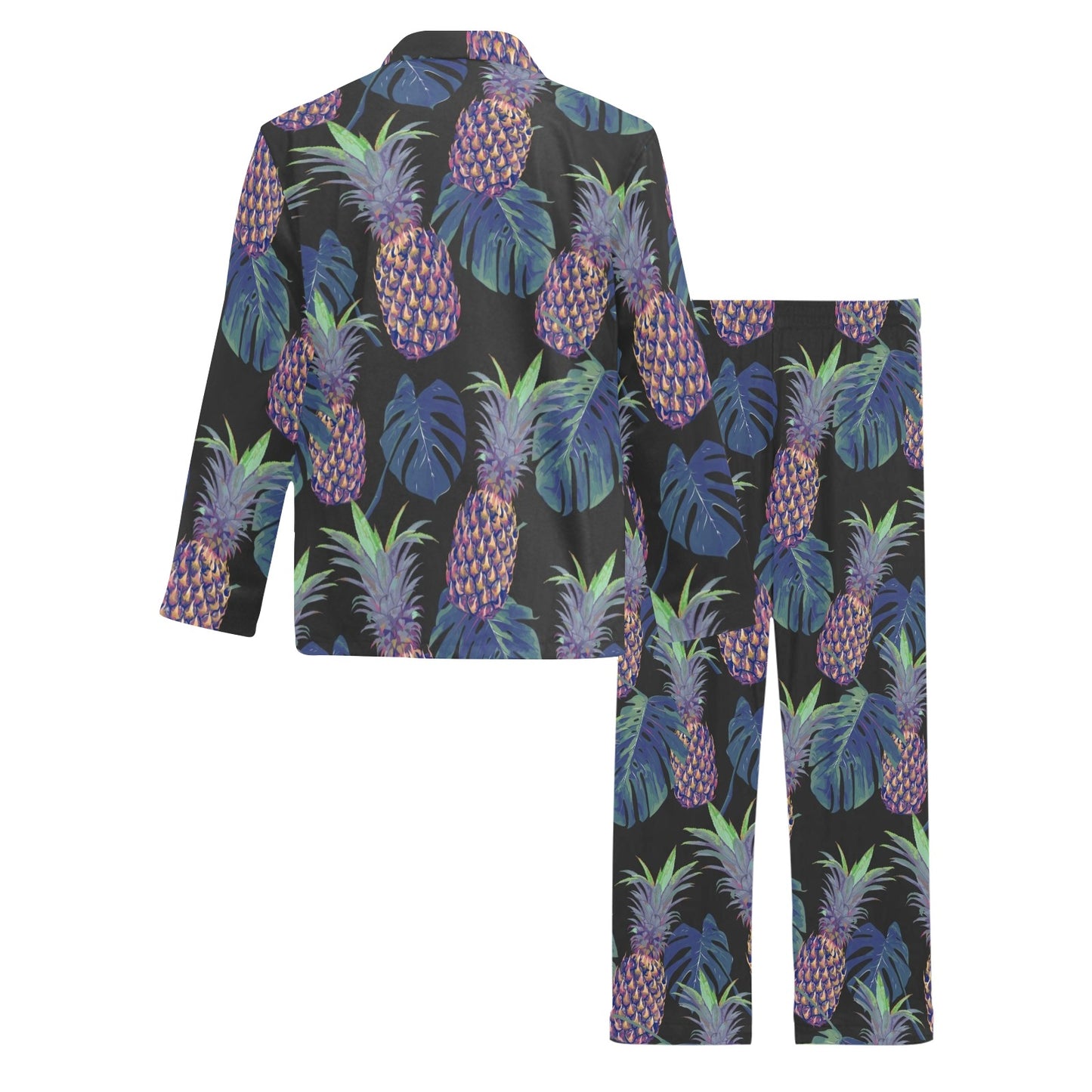 Pineapple Pattern Print Design PP04 Men's Long Pajama Set