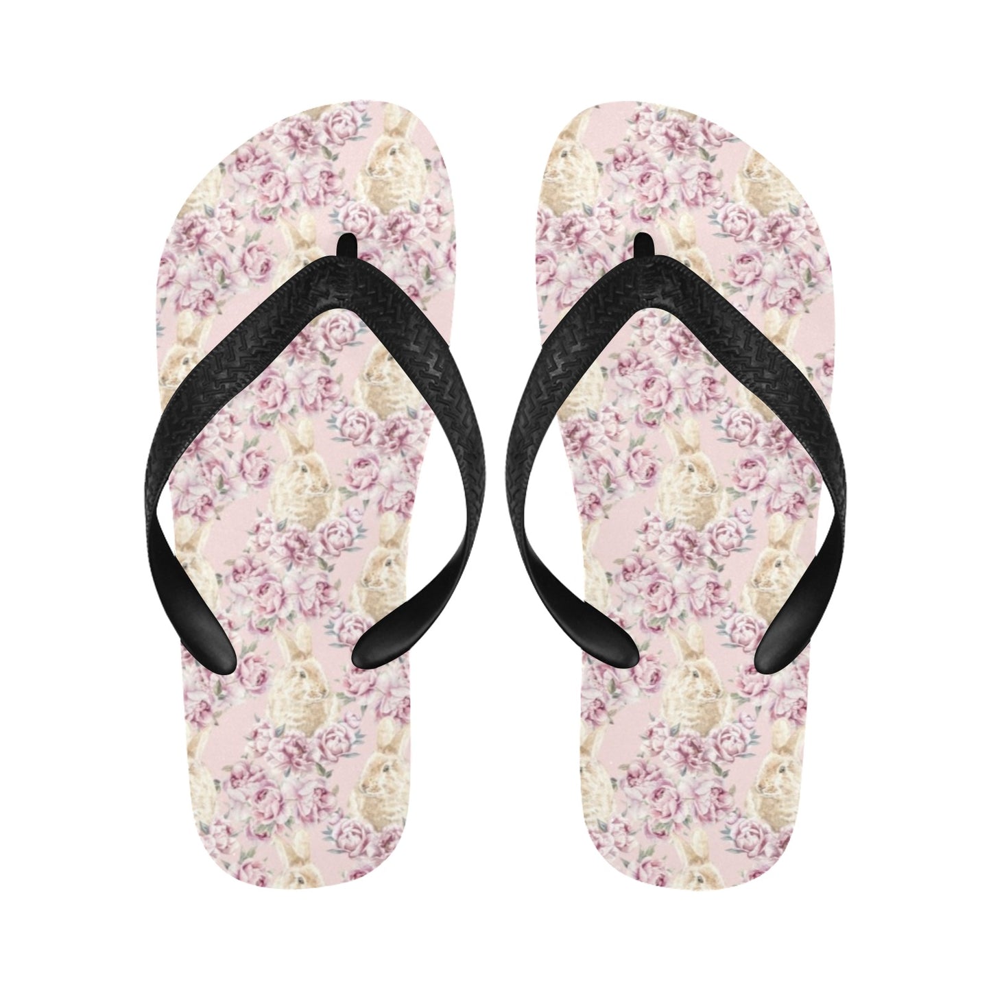 Rabbit Print Design LKS403 Flip Flops