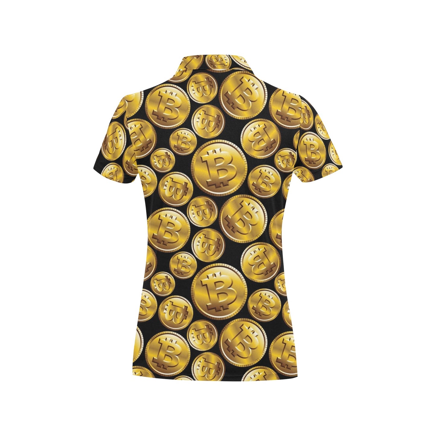 Bitcoin Pattern Print Design DO05 Women's Polo Shirt