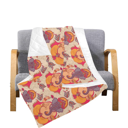 Ganesha Indian Pattern Print Design 02 Premium Quilt