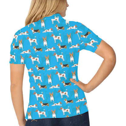 Cardigan Welsh Corgis Pattern Print Design 01 Women's Polo Shirt