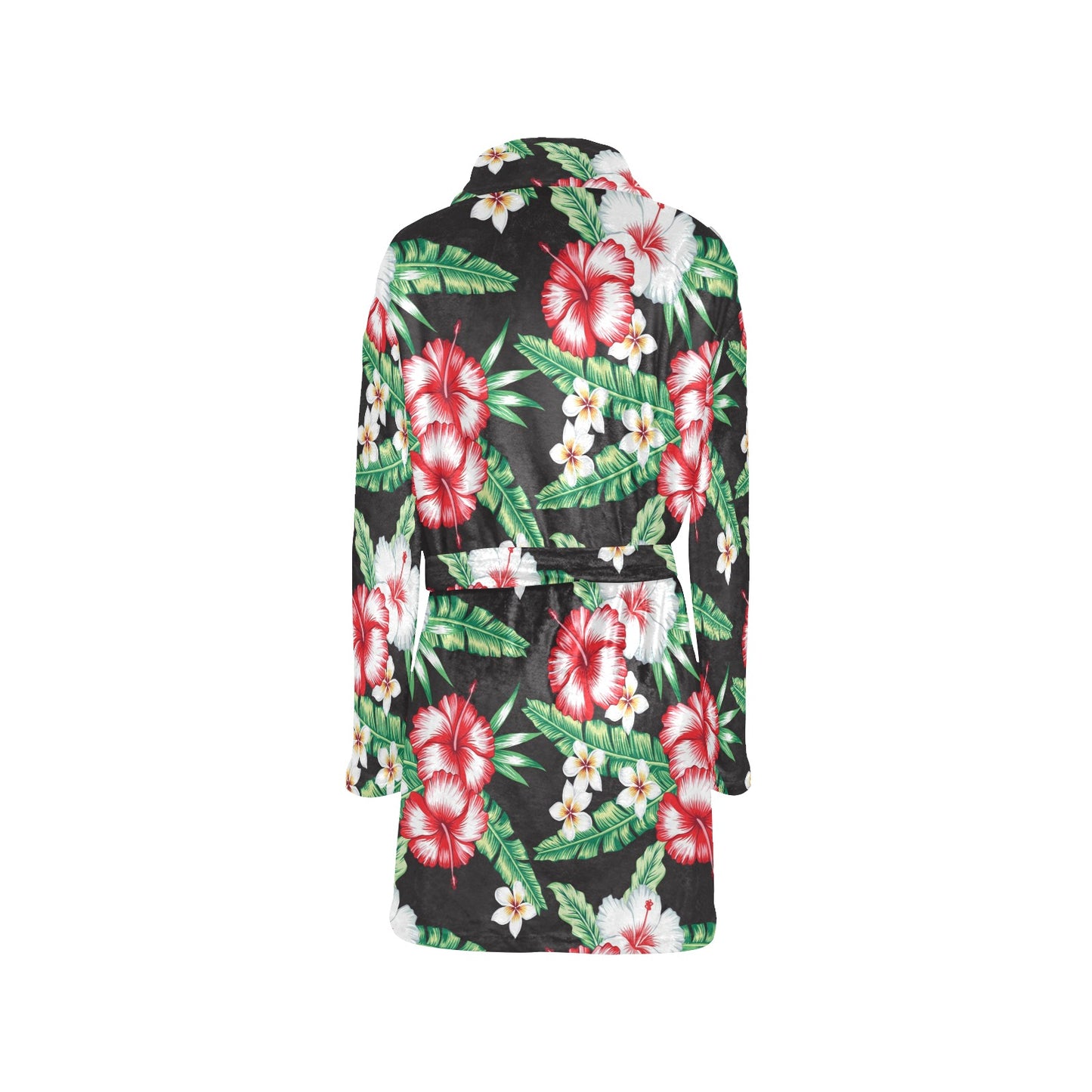 Hawaiian flower tropical leaves Women's Fleece Robe