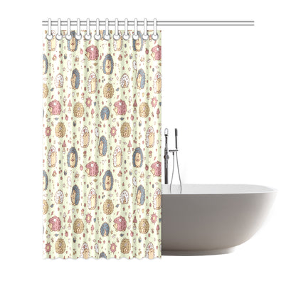 Hedgehog Cute Pattern Print Design 01 Shower Curtain