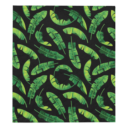 Banana Leaf Pattern Print Design BL02 Premium Quilt