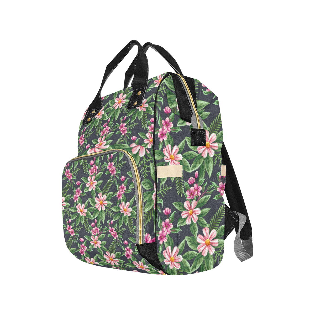 Summer Floral Pattern Print Design SF010 Diaper Bag Backpack