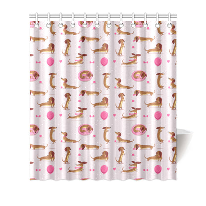 Dachshund Pattern Print Design 10 Shower Curtain