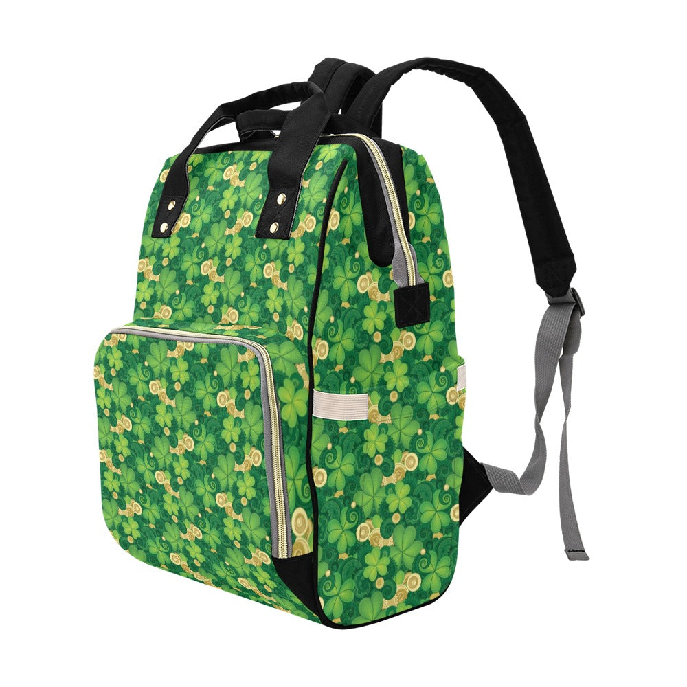 Shamrock Print Design LKS301 Diaper Bag Backpack
