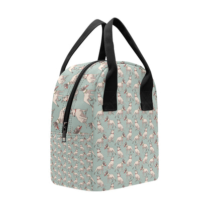 Bull Terrier Cute Print Pattern Insulated Lunch Bag