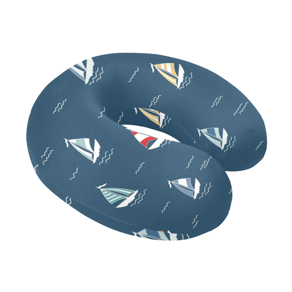 Sailing Ships Pattern Print Design A02 U-Shaped Travel Neck Pillow
