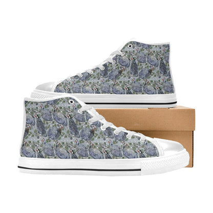 Guinea Fowl Print Design LKS402 Men's High Top Canvas Shoes
