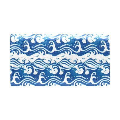 Wave Print Design LKS303 Women's Trifold Wallet